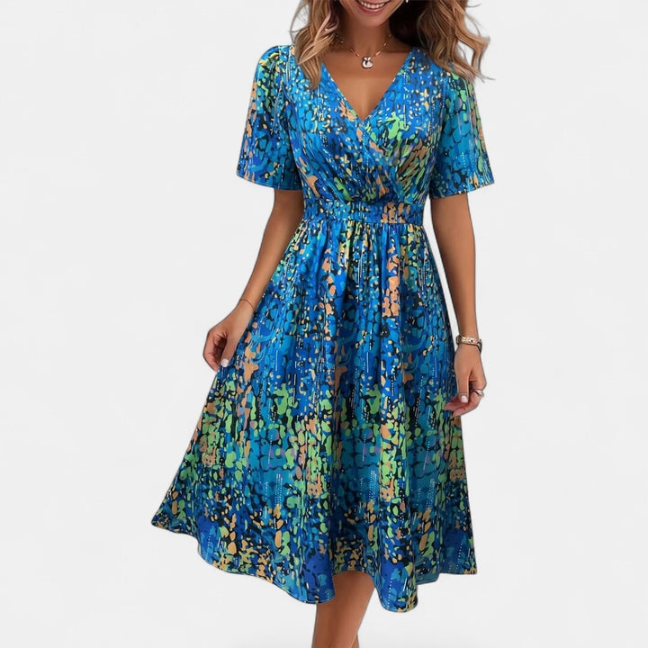 LAVINA | Vibrant Boho Midi Dress