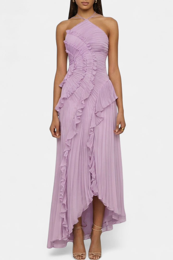 AMY | Sexy Ruffle Halter A-Line Dress