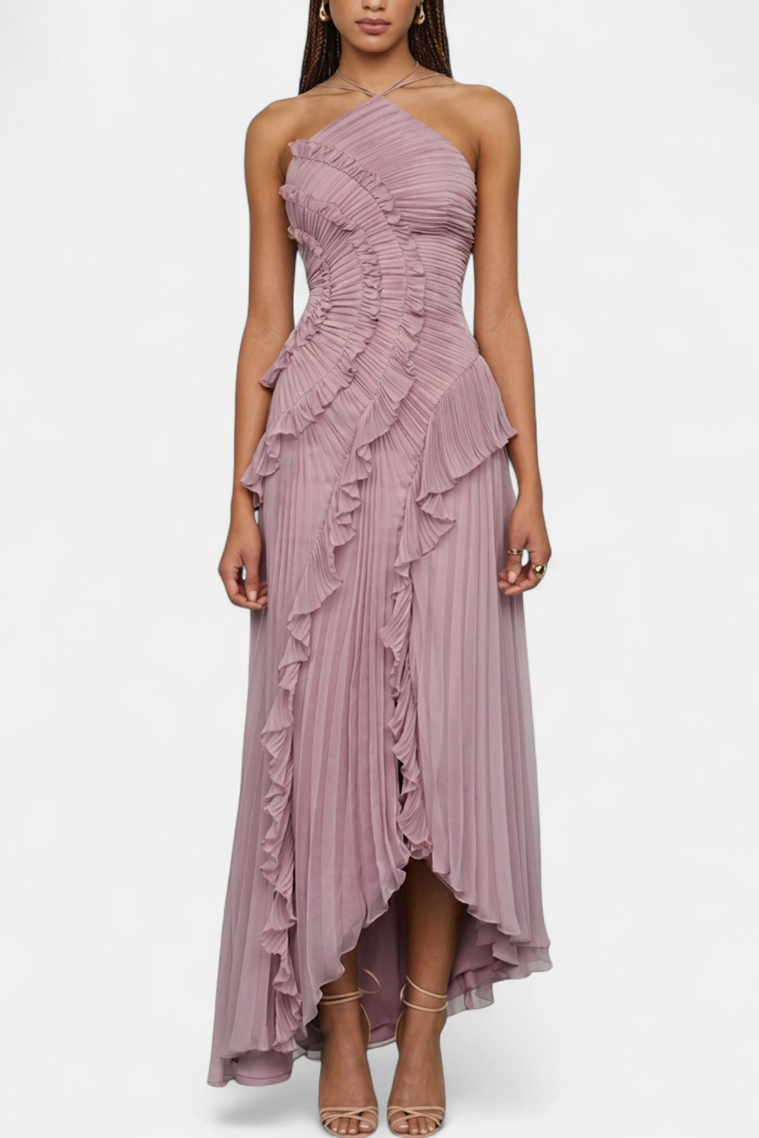 AMY | Sexy Ruffle Halter A-Line Dress