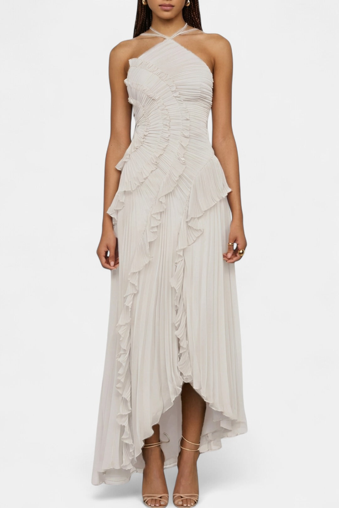 AMY | Sexy Ruffle Halter A-Line Dress