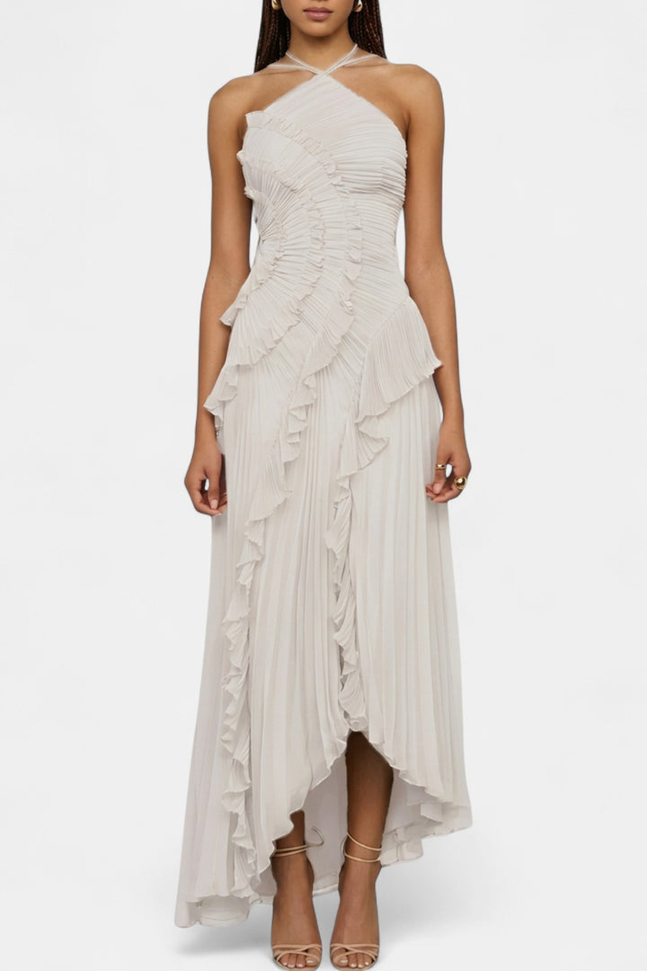 AMY | Sexy Ruffle Halter A-Line Dress