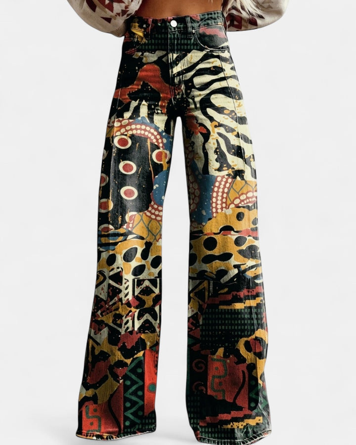 FELICITY | Artistic Print Wide-Leg Pants