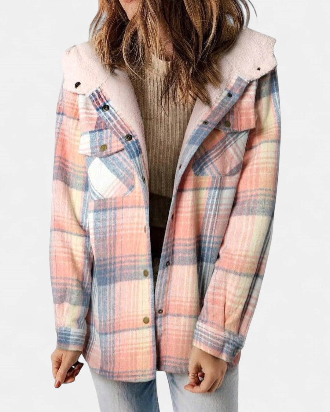 AMELIA | Women’s Plaid Hooded Flannel Jacket for Autumn & Winter