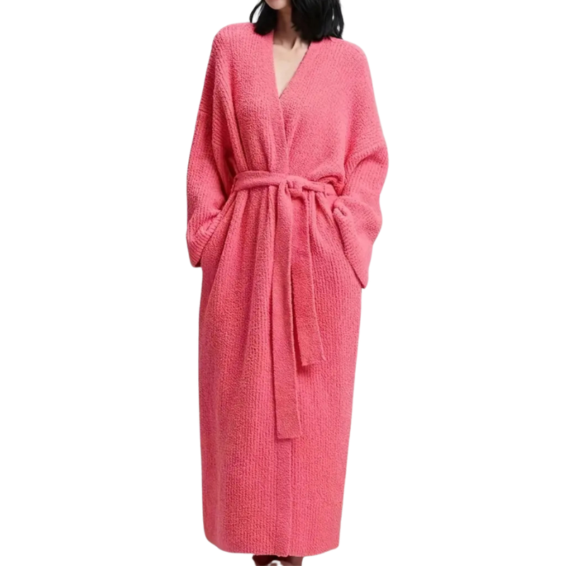THALIA™ – Comfy Warm Long Ribbed Knit Robe