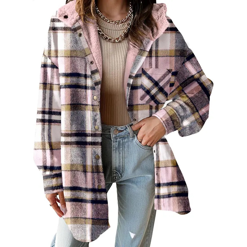 TERESA™ – Cozy Flannel Plaid Hooded Shacket