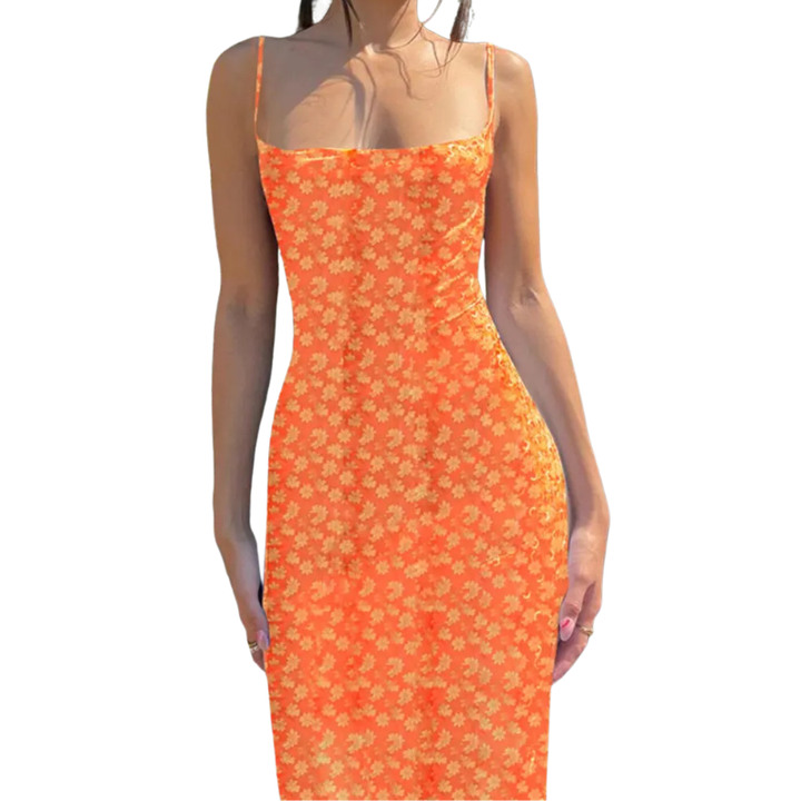 SHUVIE™ – Floral Backless Holiday Maxi Dress