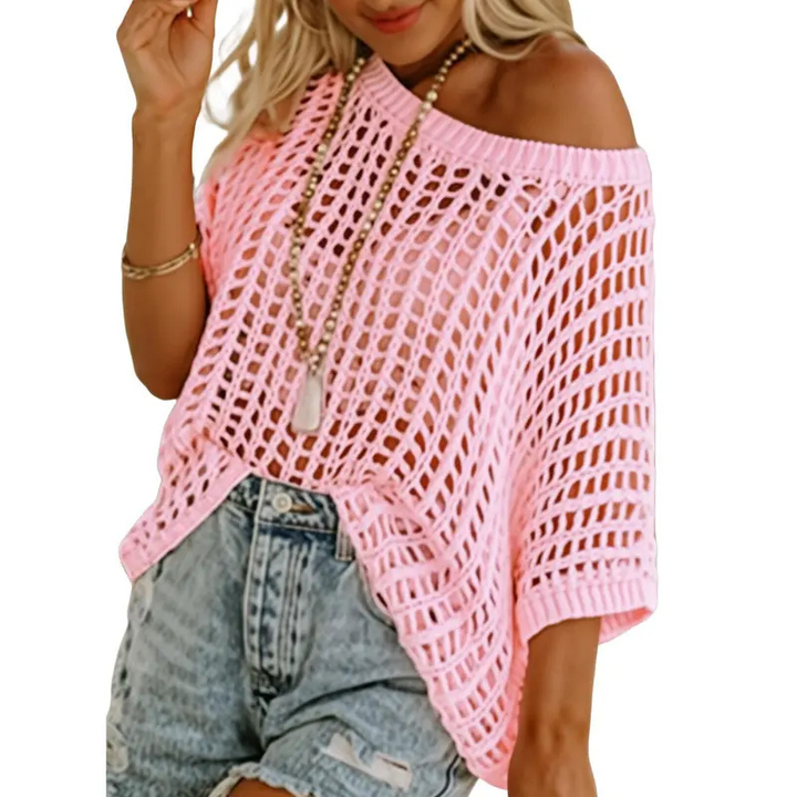 EMMARIE™ – Lightweight Scoop Neck Beach Knit Pullover