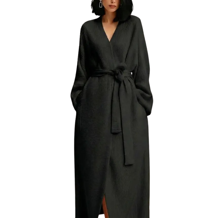 THALIA™ – Comfy Warm Long Ribbed Knit Robe