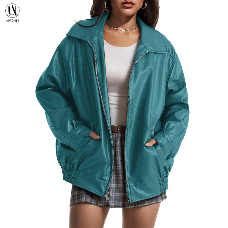 KENDRA™ - Women's Oversized Faux Suede Leather Motorcycle Jacket