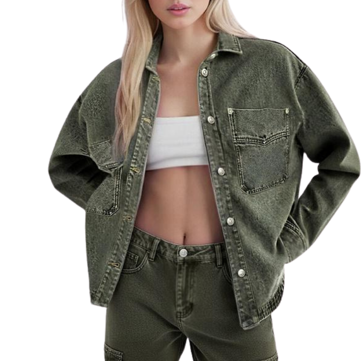 ZENIA™ – Relaxed Fit Button-Up Denim Jacket
