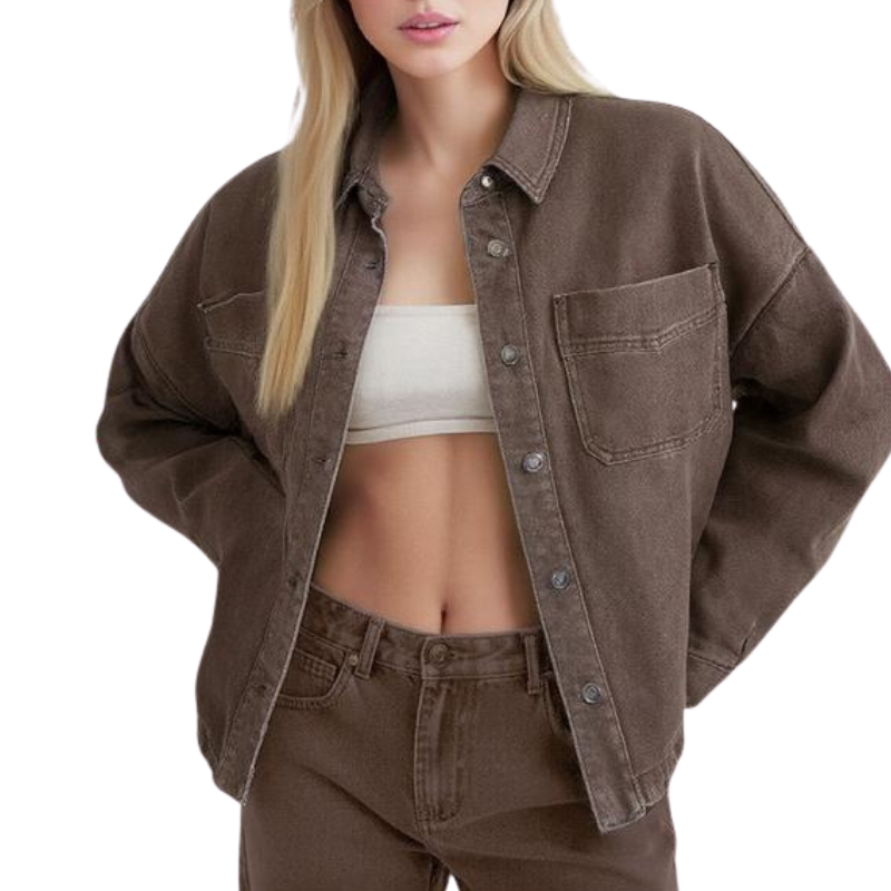 ZENIA™ – Relaxed Fit Button-Up Denim Jacket