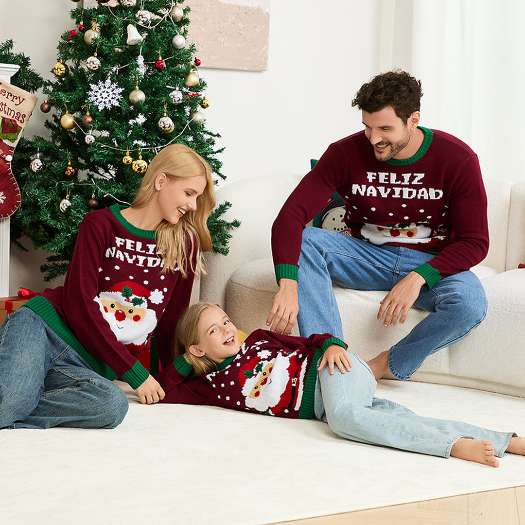 Matching Christmas Sweater in burgundy