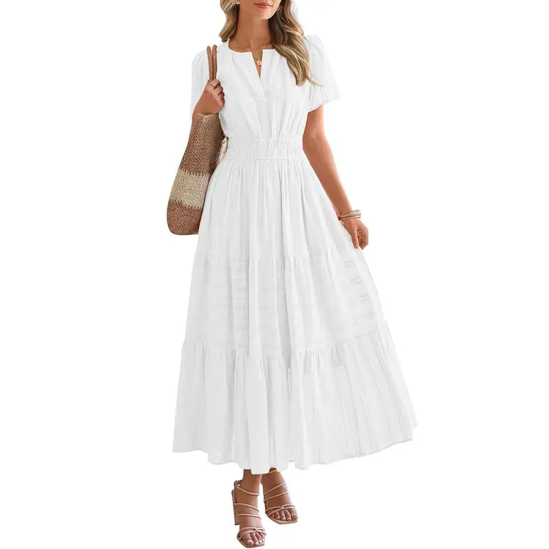 HELENA™ – Casual Summer V-Neck Maxi Dress