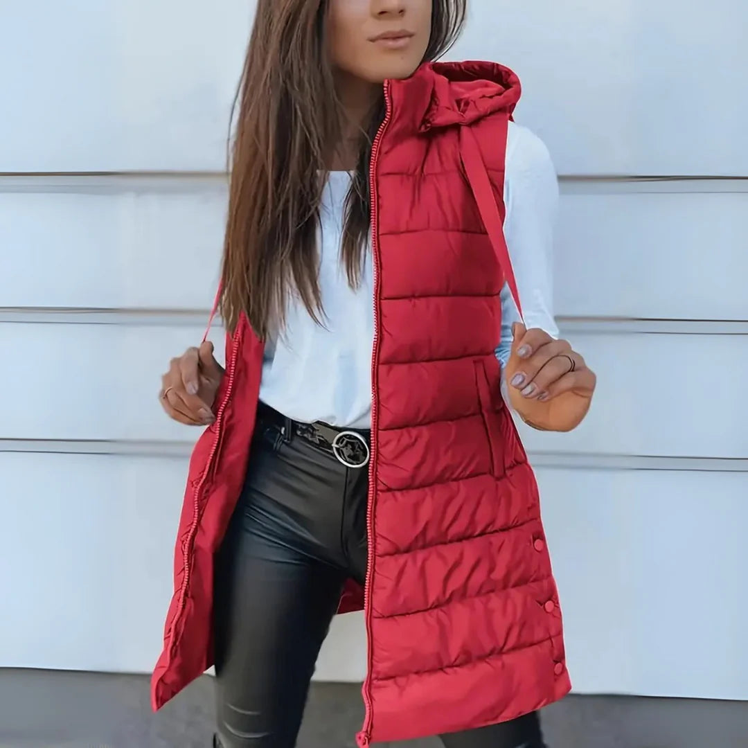 RAIN™ - Casual Sleeveless Hood Long Puffer Vest