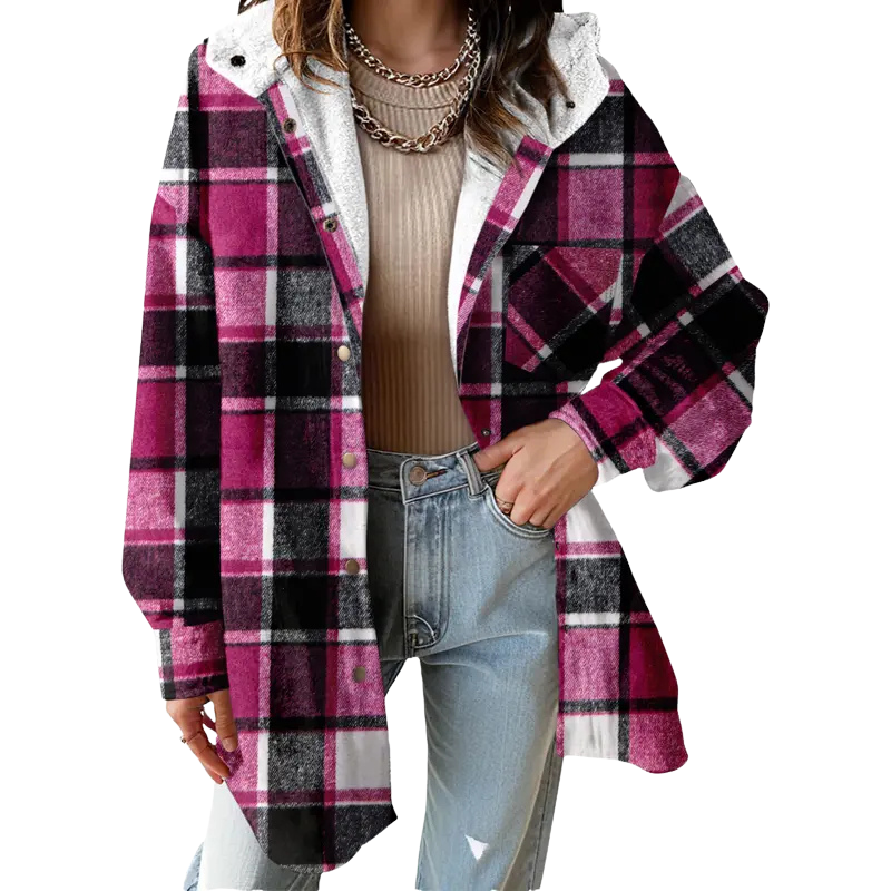 TERESA™ – Cozy Flannel Plaid Hooded Shacket