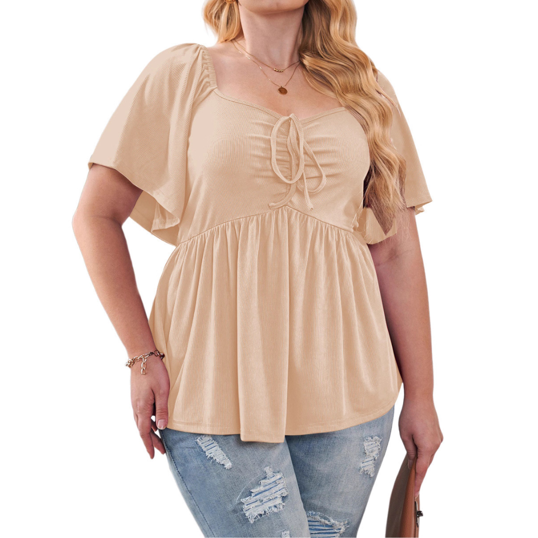 SERENE™ – Stylish Plus Size Sweetheart Neck Blouse