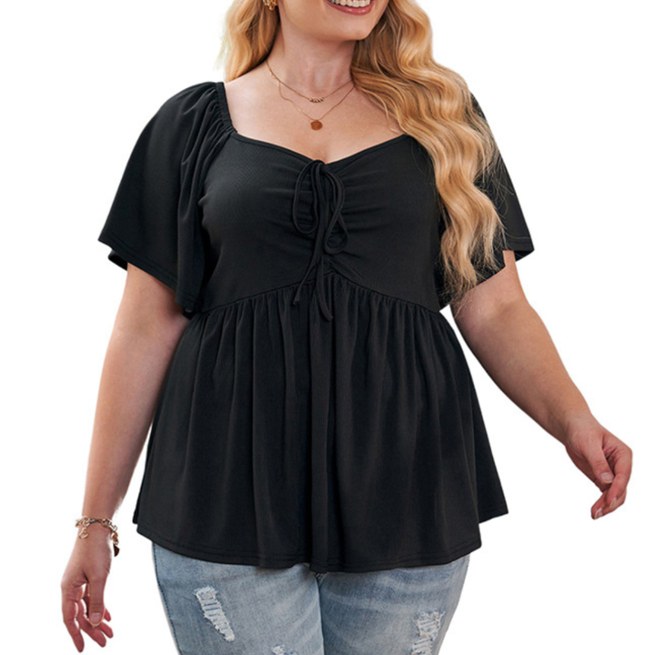 SERENE™ – Stylish Plus Size Sweetheart Neck Blouse