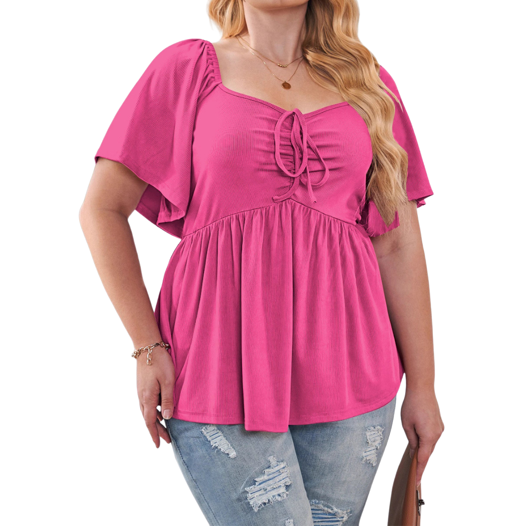 SERENE™ – Stylish Plus Size Sweetheart Neck Blouse