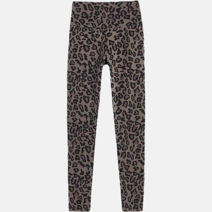 Women's Fleece Lined Leggings, High Waist Leopard Print Fitted