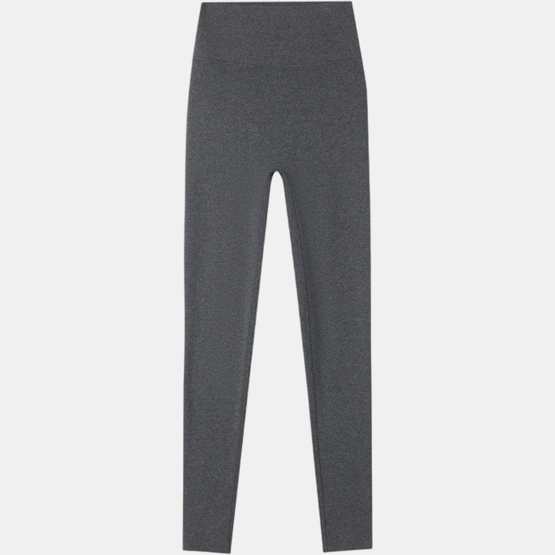 Women's Fleece Lined Leggings, High Waist Ribbed Knit Cuffed Ankle