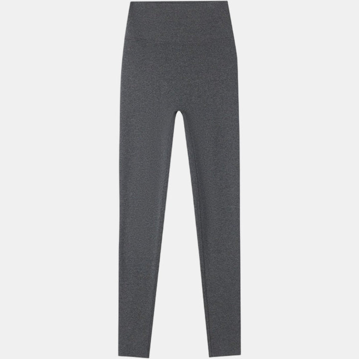 Women's Fleece Lined Leggings, High Waist Ribbed Knit Cuffed Ankle