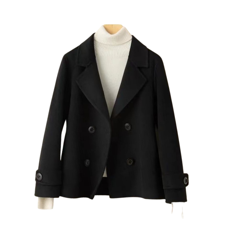 Women's Plus Size Winter Coat, Double-Breasted Peacoat