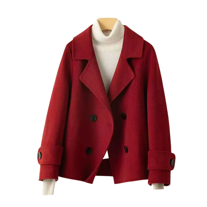 Women's Plus Size Winter Coat, Double-Breasted Peacoat