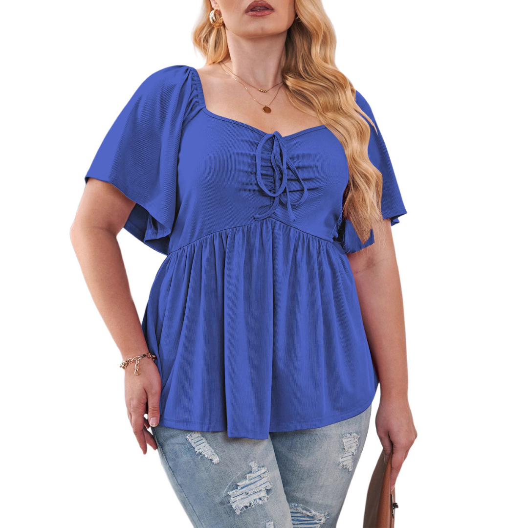SERENE™ – Stylish Plus Size Sweetheart Neck Blouse