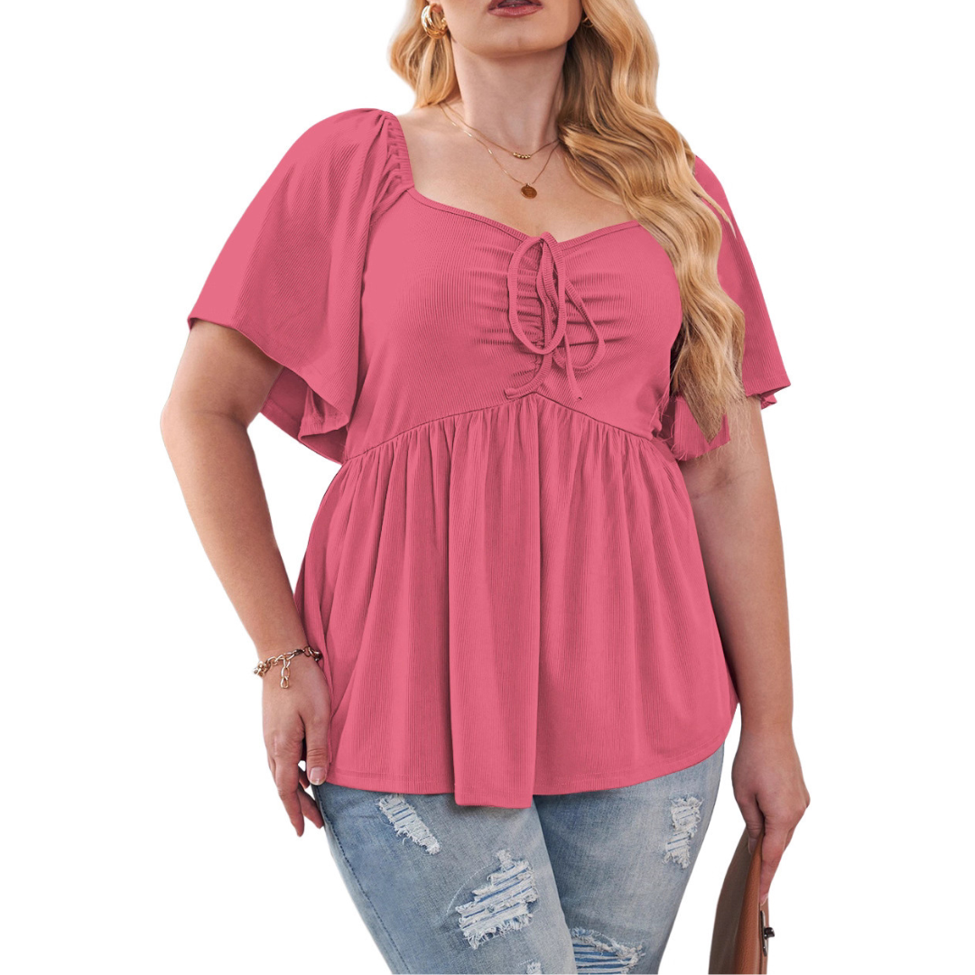 SERENE™ – Stylish Plus Size Sweetheart Neck Blouse