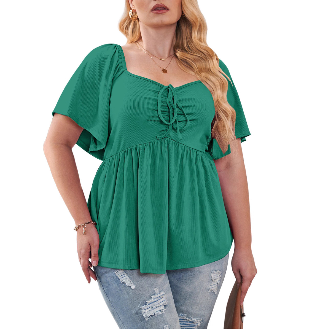 SERENE™ – Stylish Plus Size Sweetheart Neck Blouse