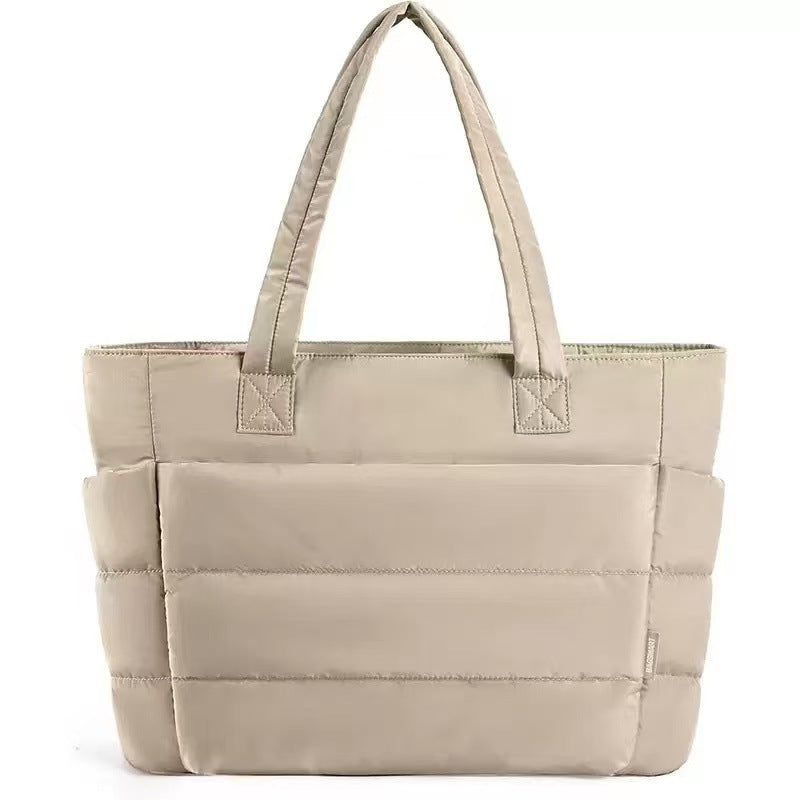 LILY™ - Cute Puffer Tote Bag with Laptop Compartment & Flower Print