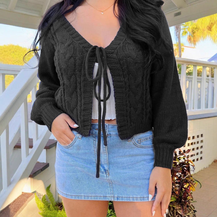 SOPHIA™ - Women's Solid Drop Shoulder Long Sleeve Cardigan