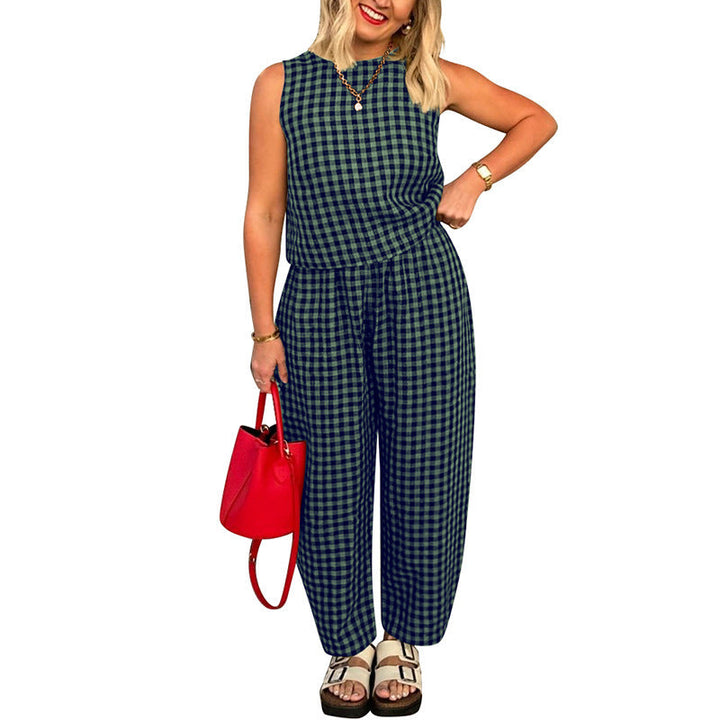 TRISH™ - Casual Plaid Two-Piece Set