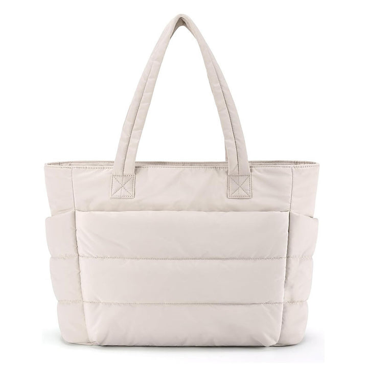 LILY™ - Cute Puffer Tote Bag with Laptop Compartment & Flower Print