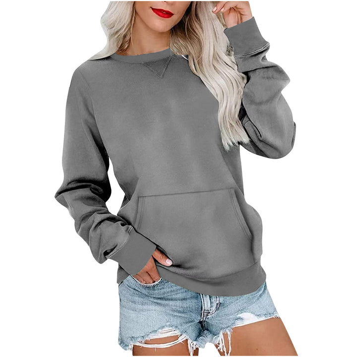 CASEY™ - Women's Crewneck Sweatshirt with Kangaroo Pocket