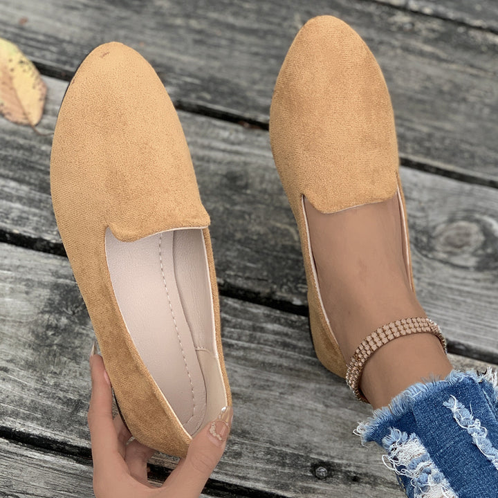 MIA™ - Women Solid Color Pointed Toe Slip On Flat Shoes