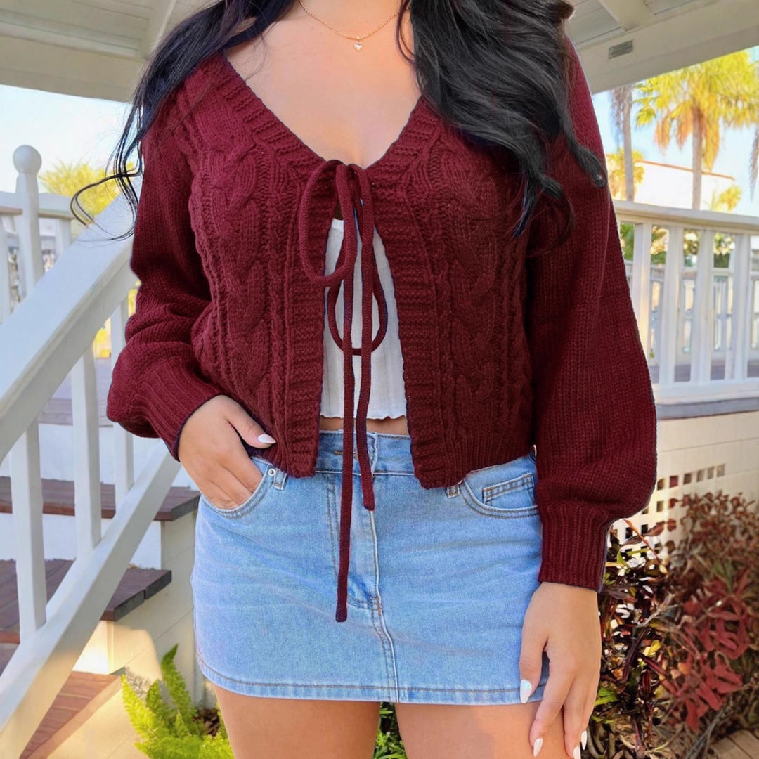 SOPHIA™ - Women's Solid Drop Shoulder Long Sleeve Cardigan