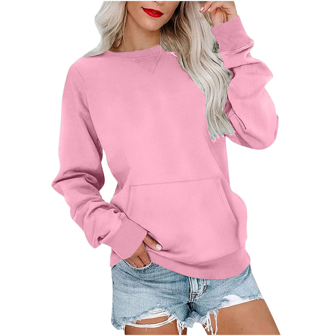 CASEY™ - Women's Crewneck Sweatshirt with Kangaroo Pocket