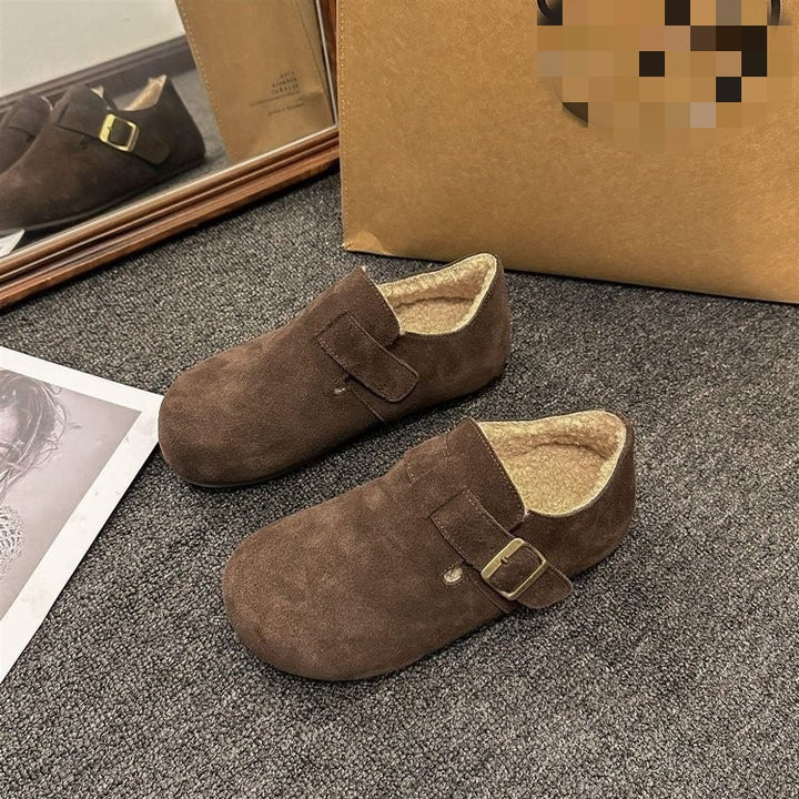 IVY™ - Women Winter Faux Leather Plush Lined Casual Flat Shoes