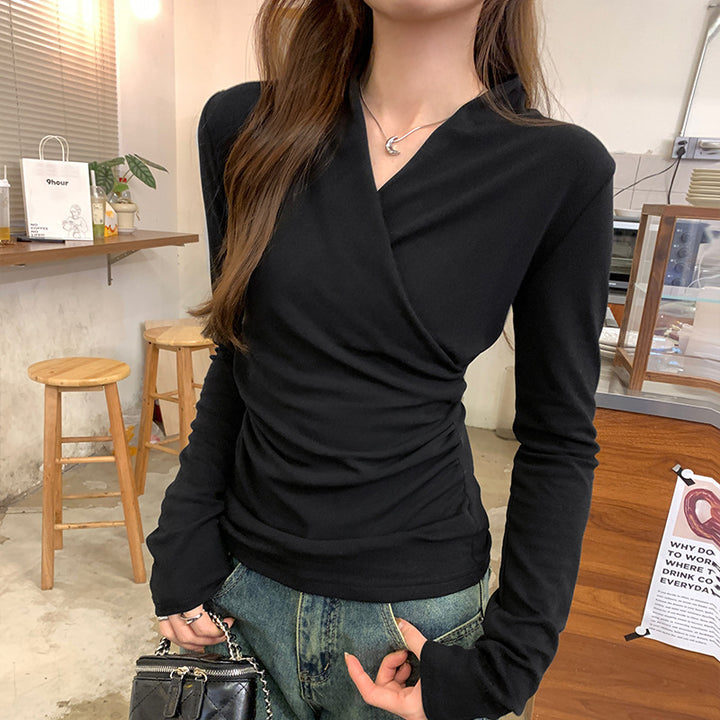 LINA™ - Women's Surplice Long Sleeve Top for Casual & Office Wear