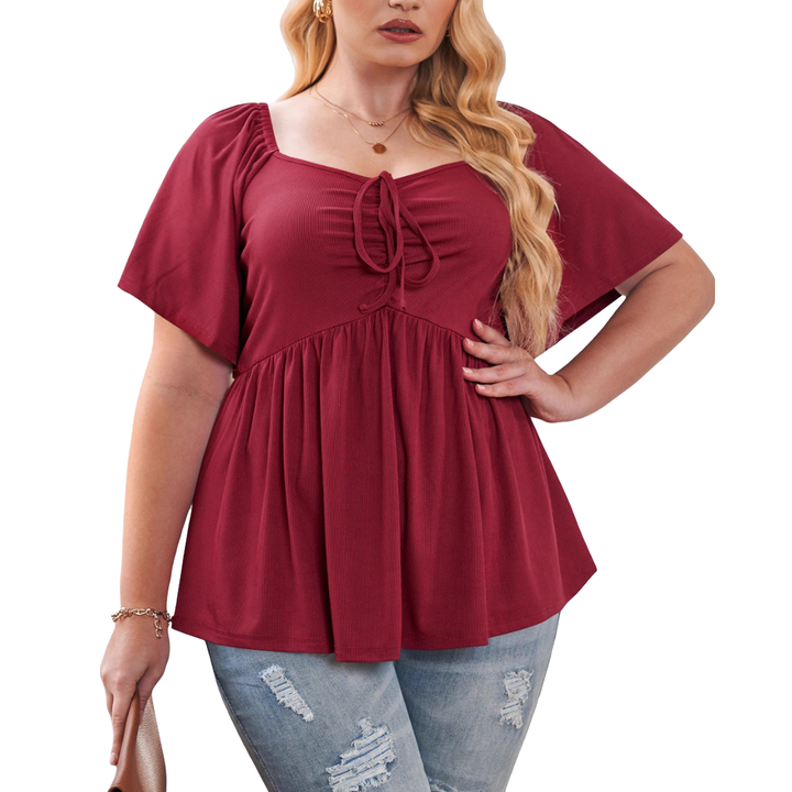 SERENE™ – Stylish Plus Size Sweetheart Neck Blouse