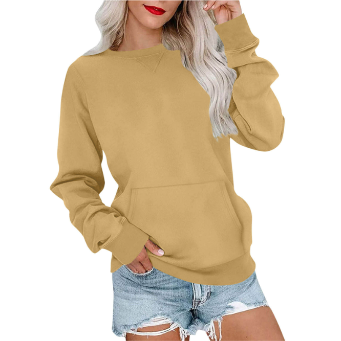 CASEY™ - Women's Crewneck Sweatshirt with Kangaroo Pocket