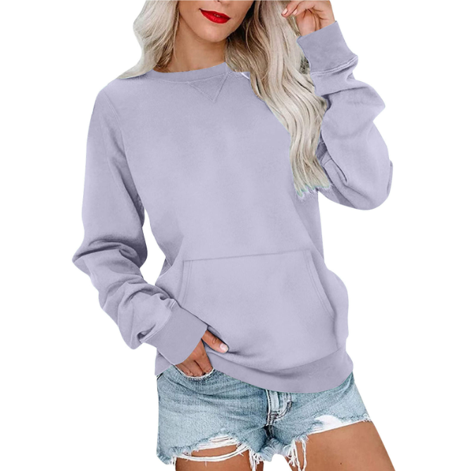 CASEY™ - Women's Crewneck Sweatshirt with Kangaroo Pocket