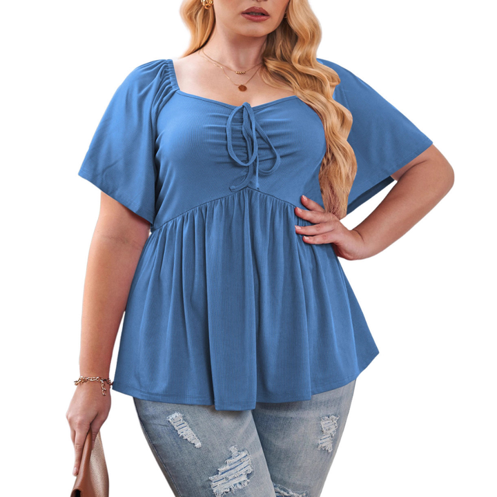 SERENE™ – Stylish Plus Size Sweetheart Neck Blouse