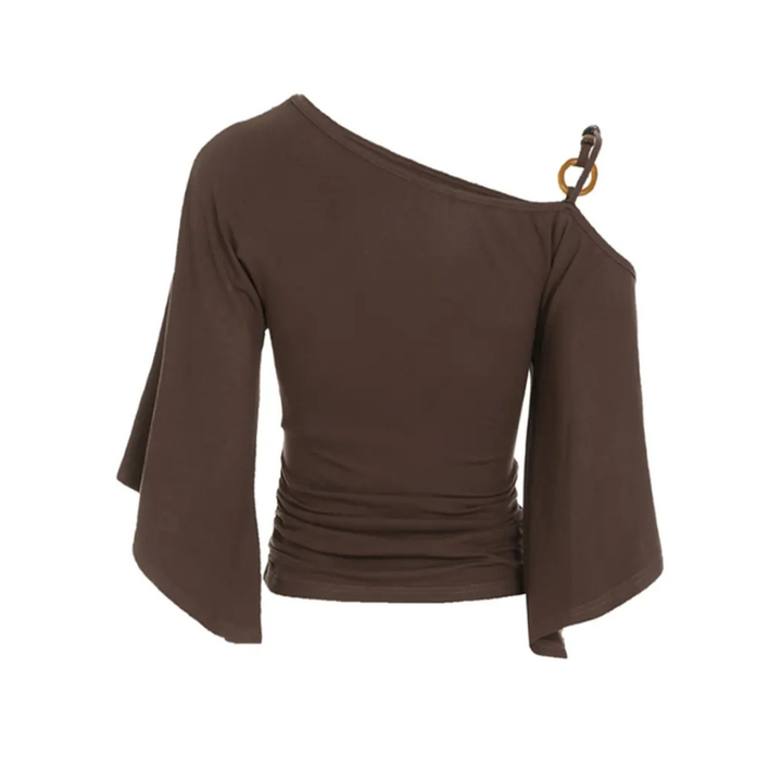 AUDRINA™ – Stylish Asymmetrical Flounce Sleeve Top
