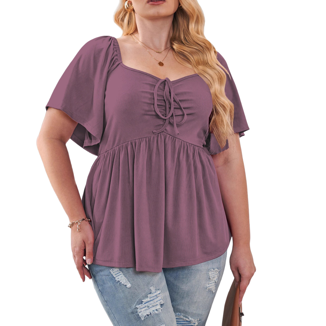 SERENE™ – Stylish Plus Size Sweetheart Neck Blouse