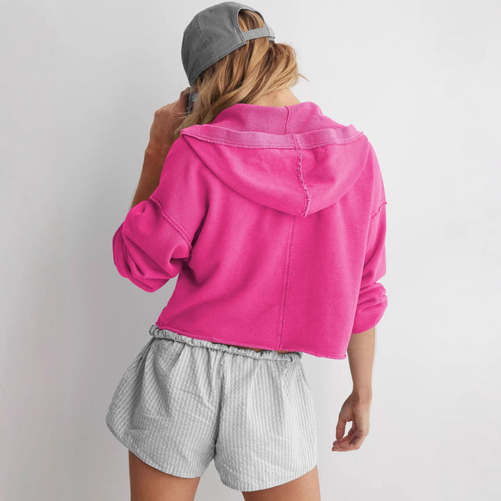 Women's Quarter Zip Sweater, Oversized Hooded Pullover