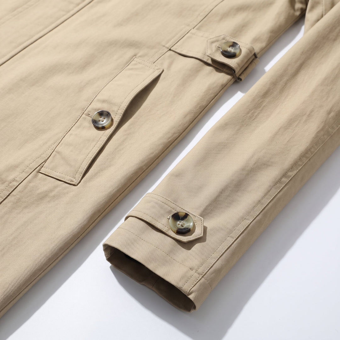 Men's Single Breasted Winter Trench Coat, Mid Length Lined Fitted