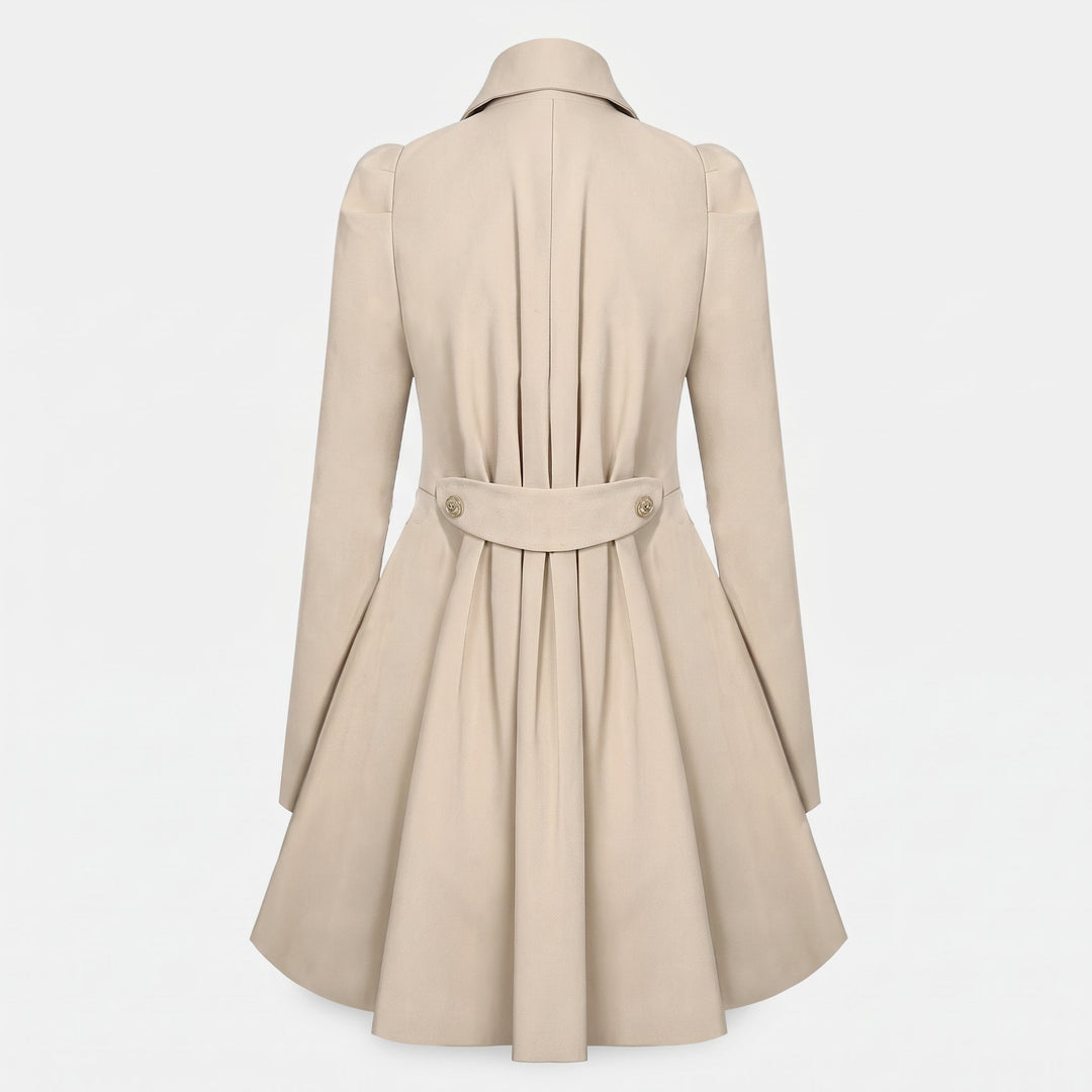 Women's Double Breasted Winter Trench Coat, Mid Length Fitted