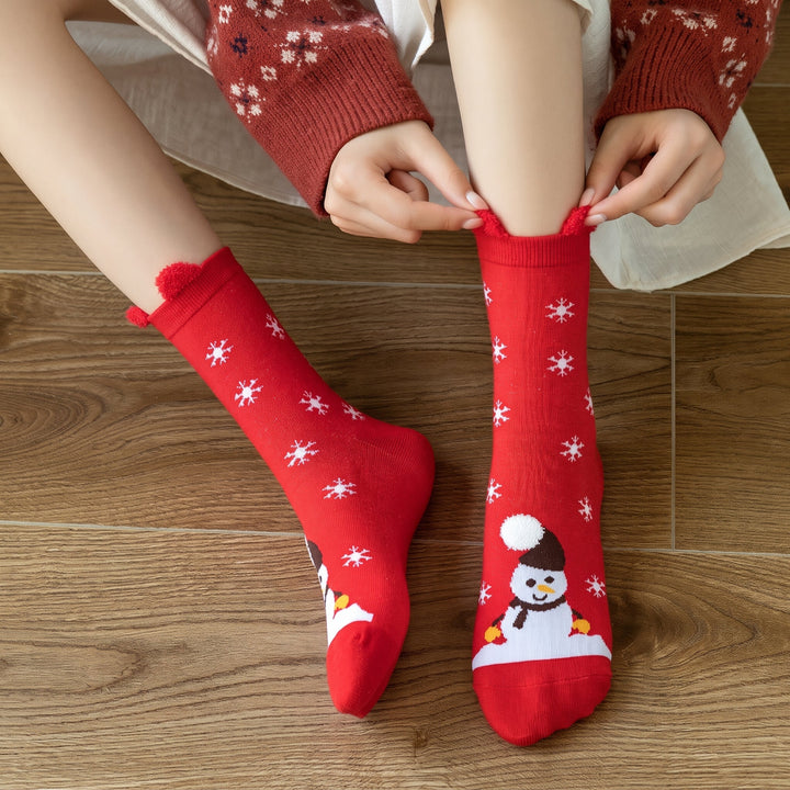 Holiday Fun Christmas Socks 5 Pack, Unisex Festive Santa Claus Tree